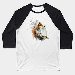 A dog on a tree meditating Baseball T-Shirt